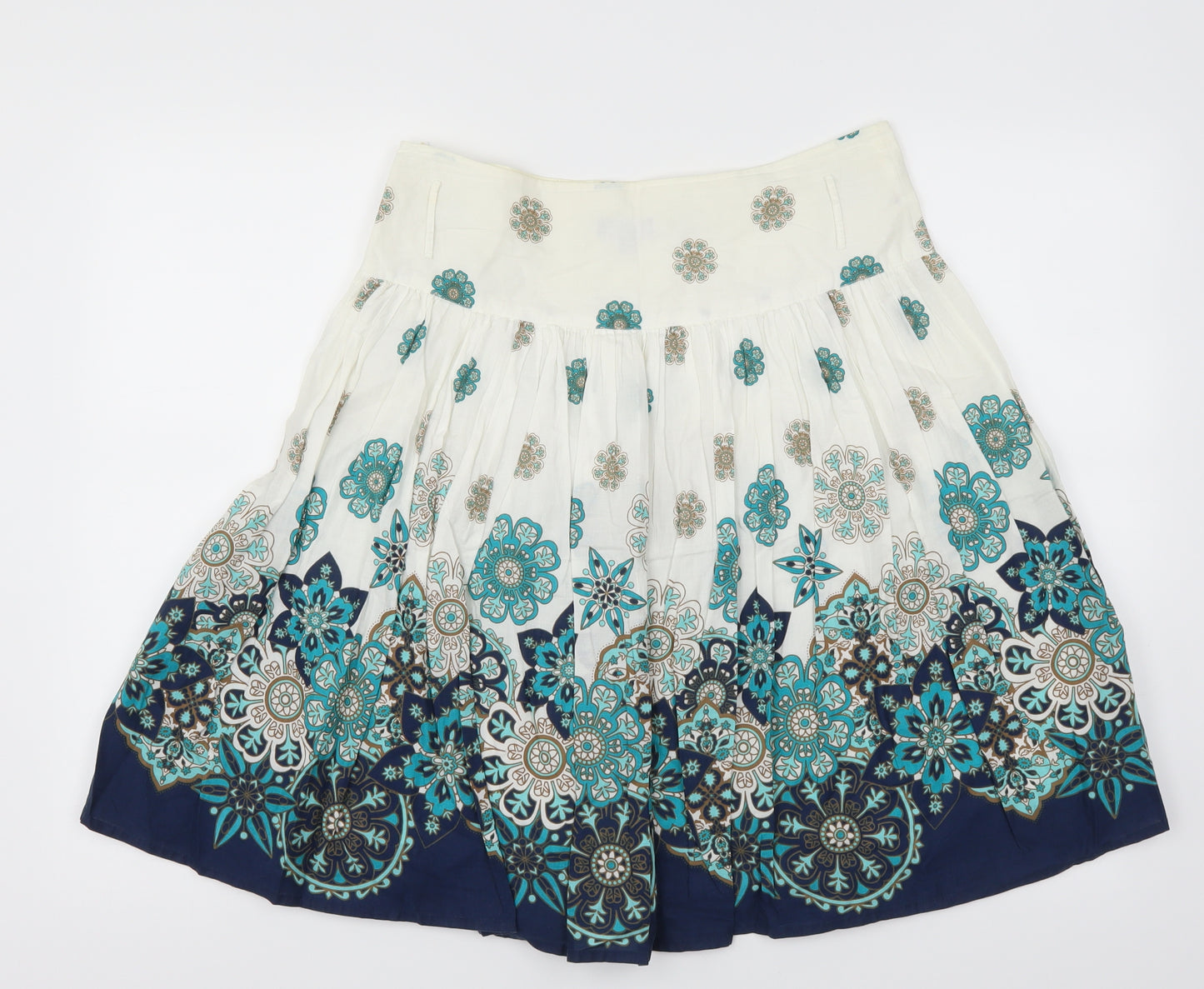 Papaya Womens Blue Geometric  Skater Skirt Size 10