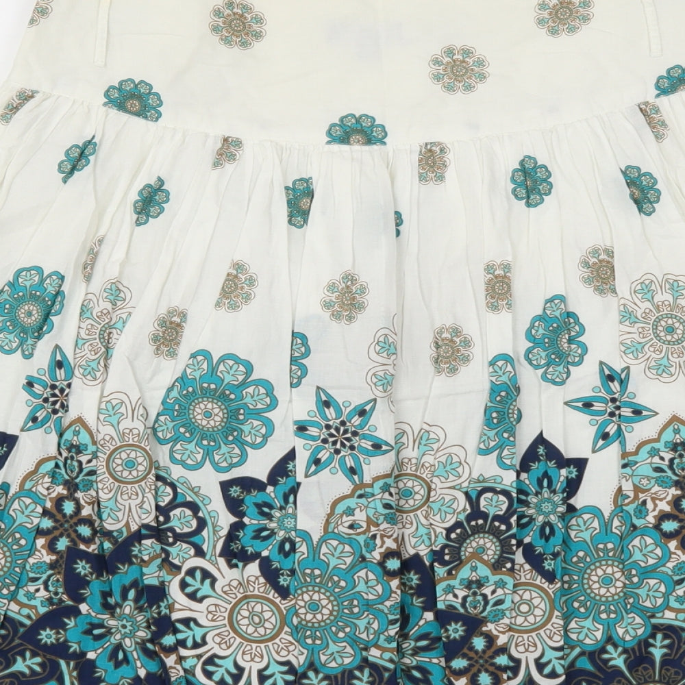 Papaya Womens Blue Geometric  Skater Skirt Size 10