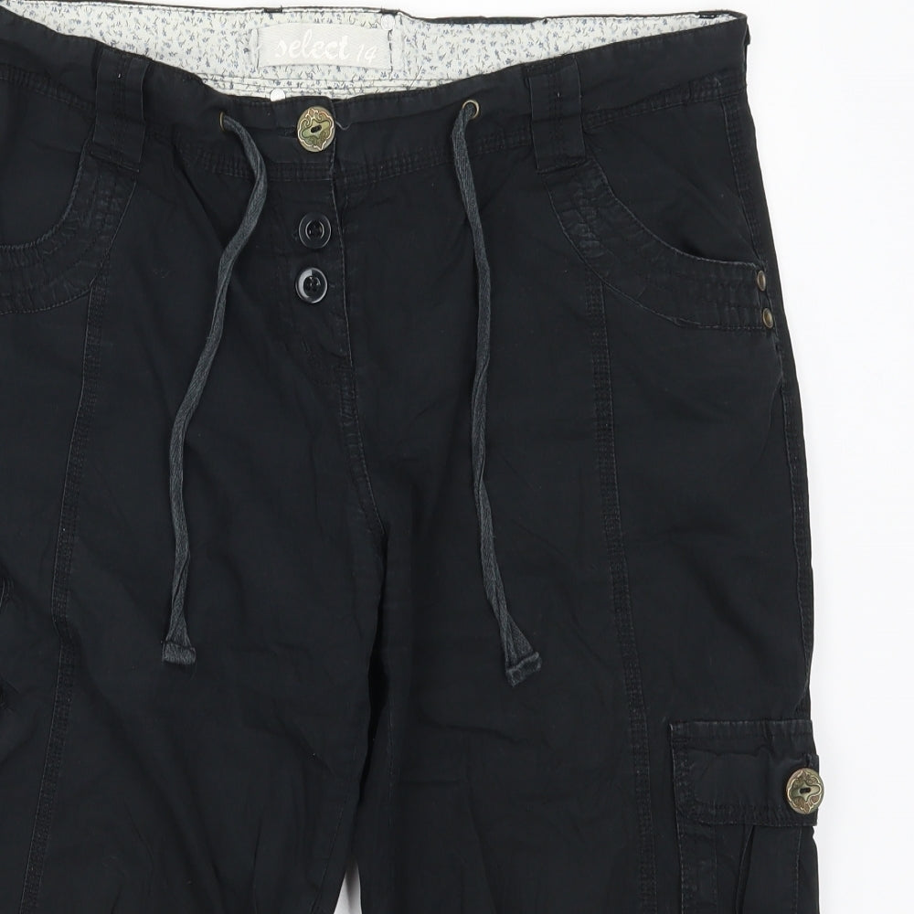 Select Womens Black   Cropped Trousers Size 14