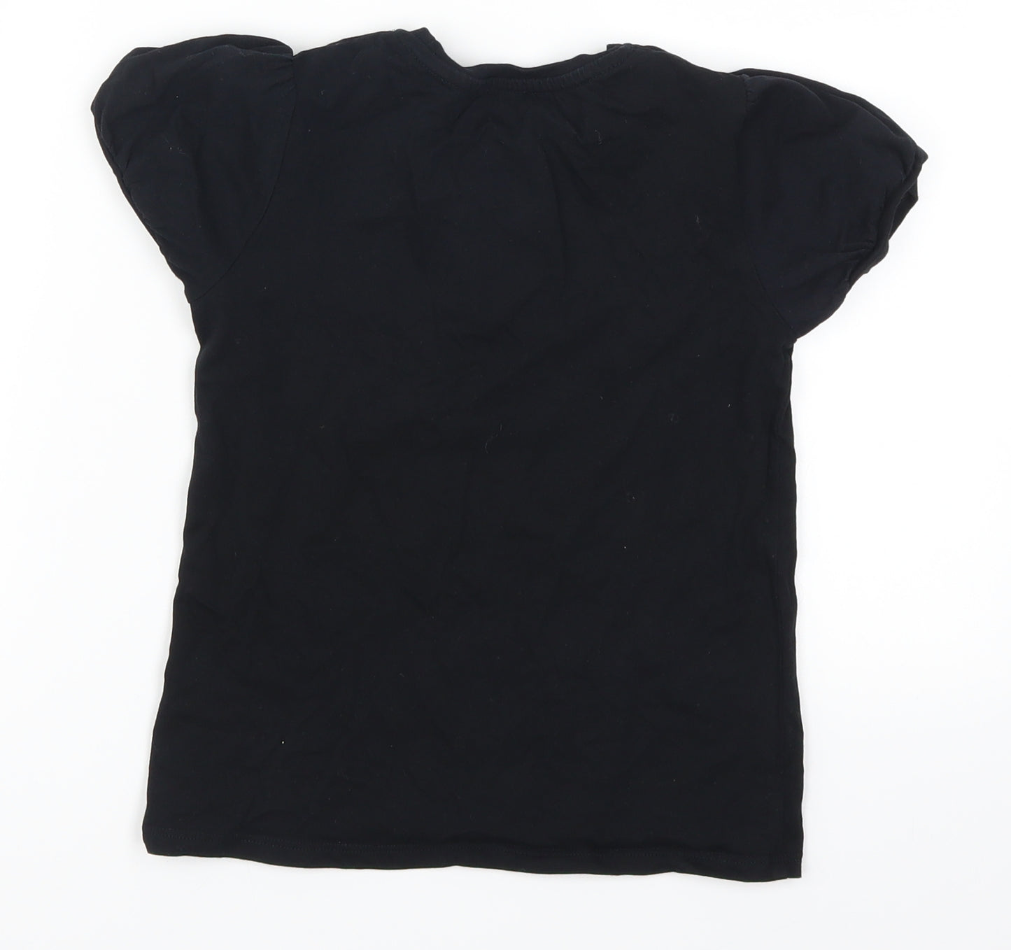 F&F Girls Black   Basic T-Shirt Size 7-8 Years  - Good Wishes Only