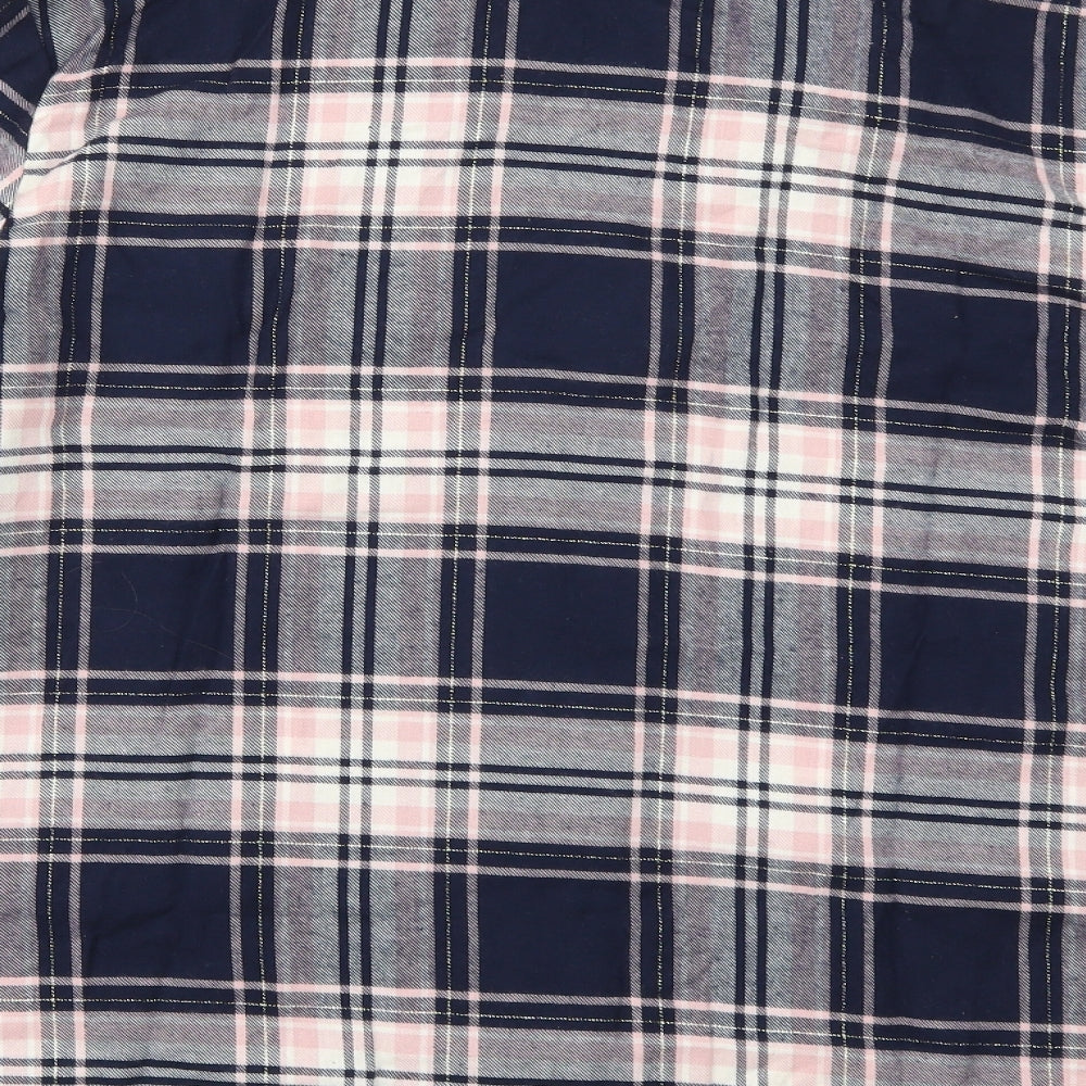 Marks and Spencer Womens Pink Check  Top Pyjama Top Size 20  - Blue