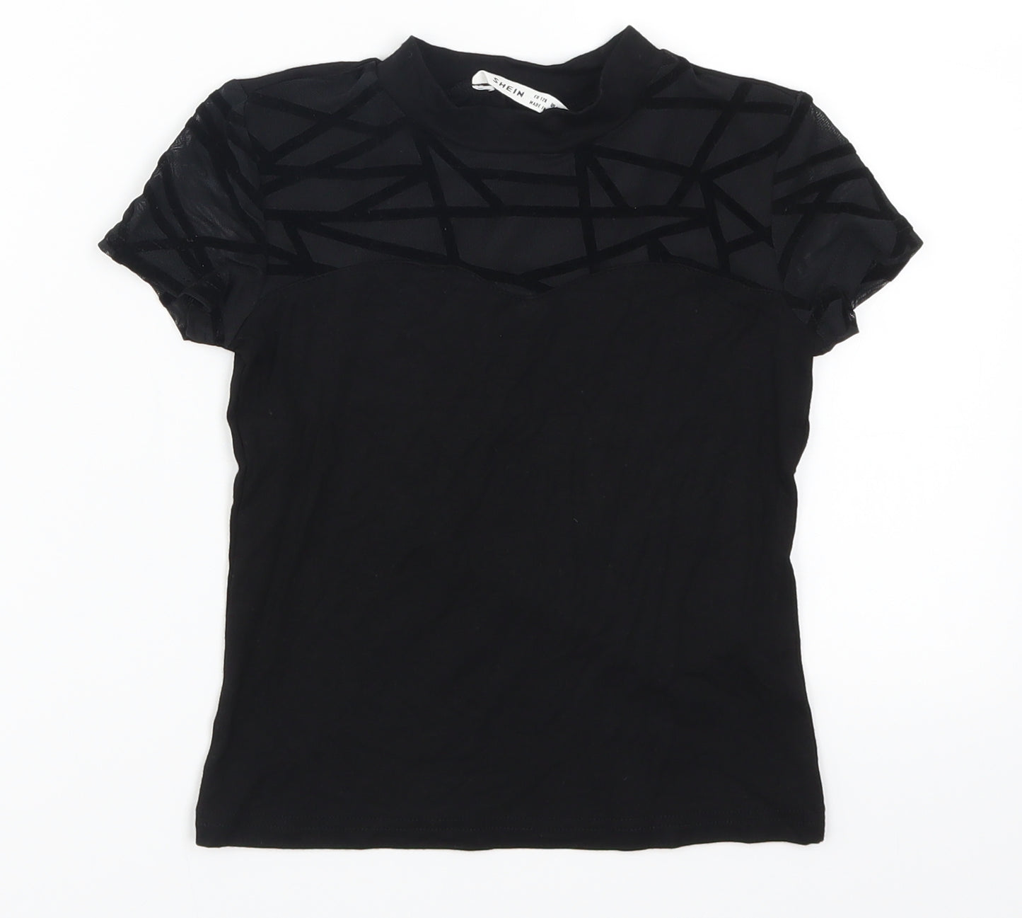 SheIn Girls Black   Basic T-Shirt Size 8 Years