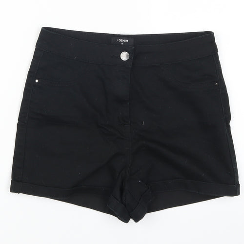 Matalan Womens Black  Denim Mom Shorts Size 8
