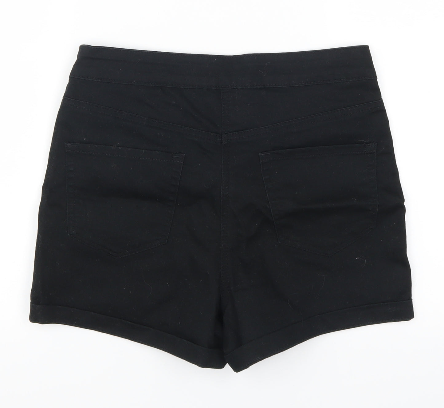 Matalan Womens Black  Denim Mom Shorts Size 8
