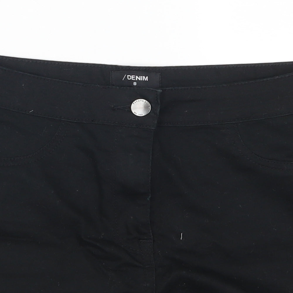 Matalan Womens Black  Denim Mom Shorts Size 8