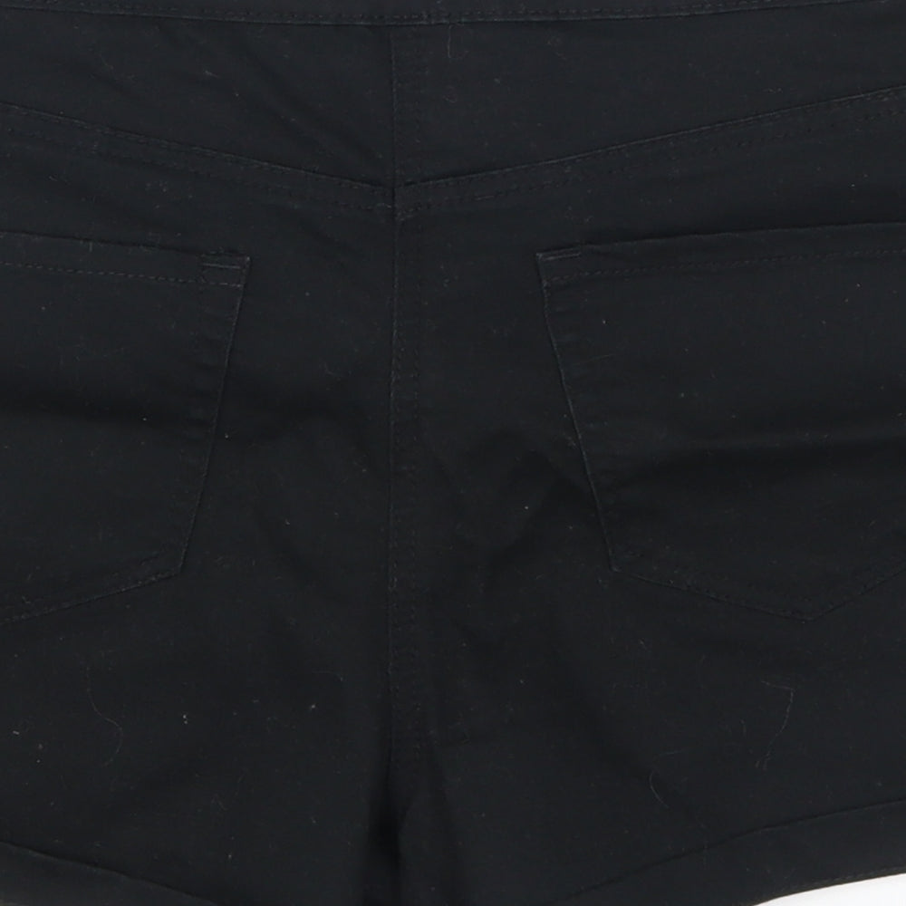Matalan Womens Black  Denim Mom Shorts Size 8