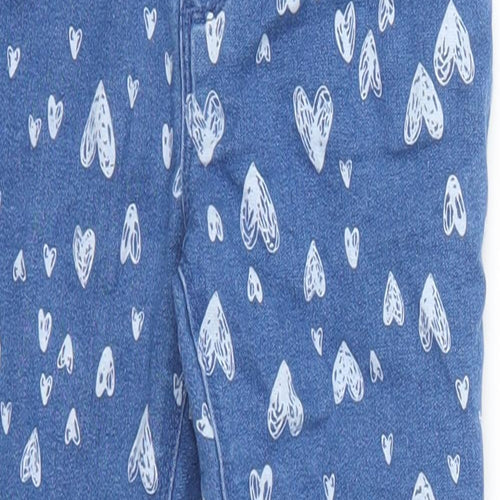 Denim Co Girls Blue Geometric Denim Skinny Jeans Size 7-8 Years - Love Hearts