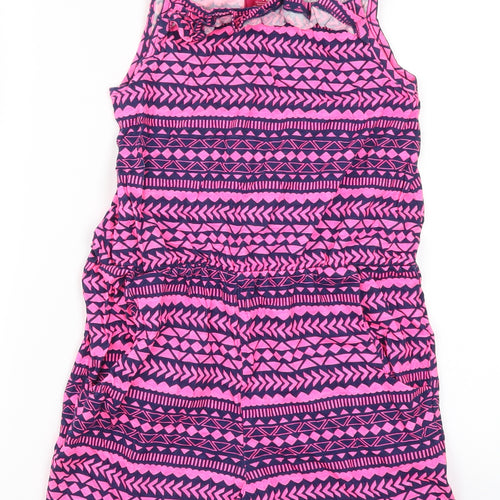 Young Dimension Girls Pink Geometric  Playsuit One-Piece Size 12-13 Years
