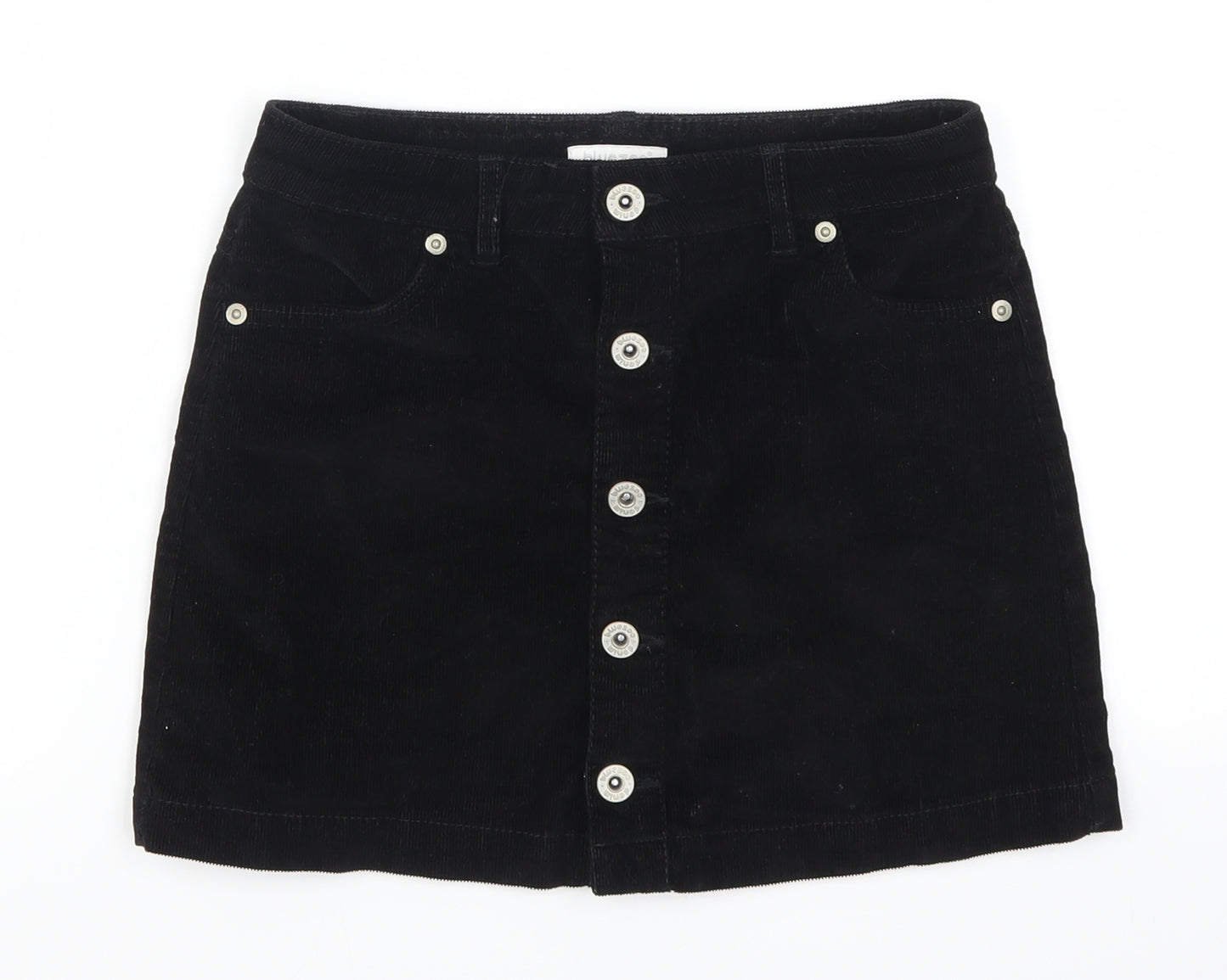 Blue Zoo Girls Black  Corduroy A-Line Skirt Size 9 Years
