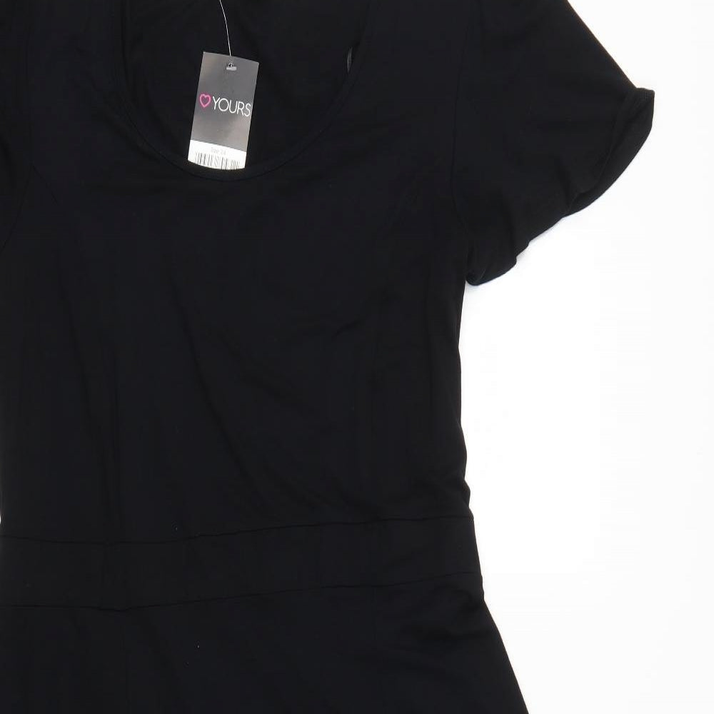 Yours Womens Black   Skater Dress  Size 24