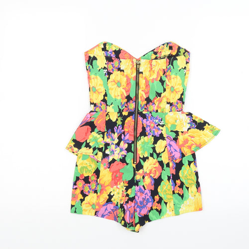 River Island Womens Yellow Floral  Shorts One-Piece Size 6