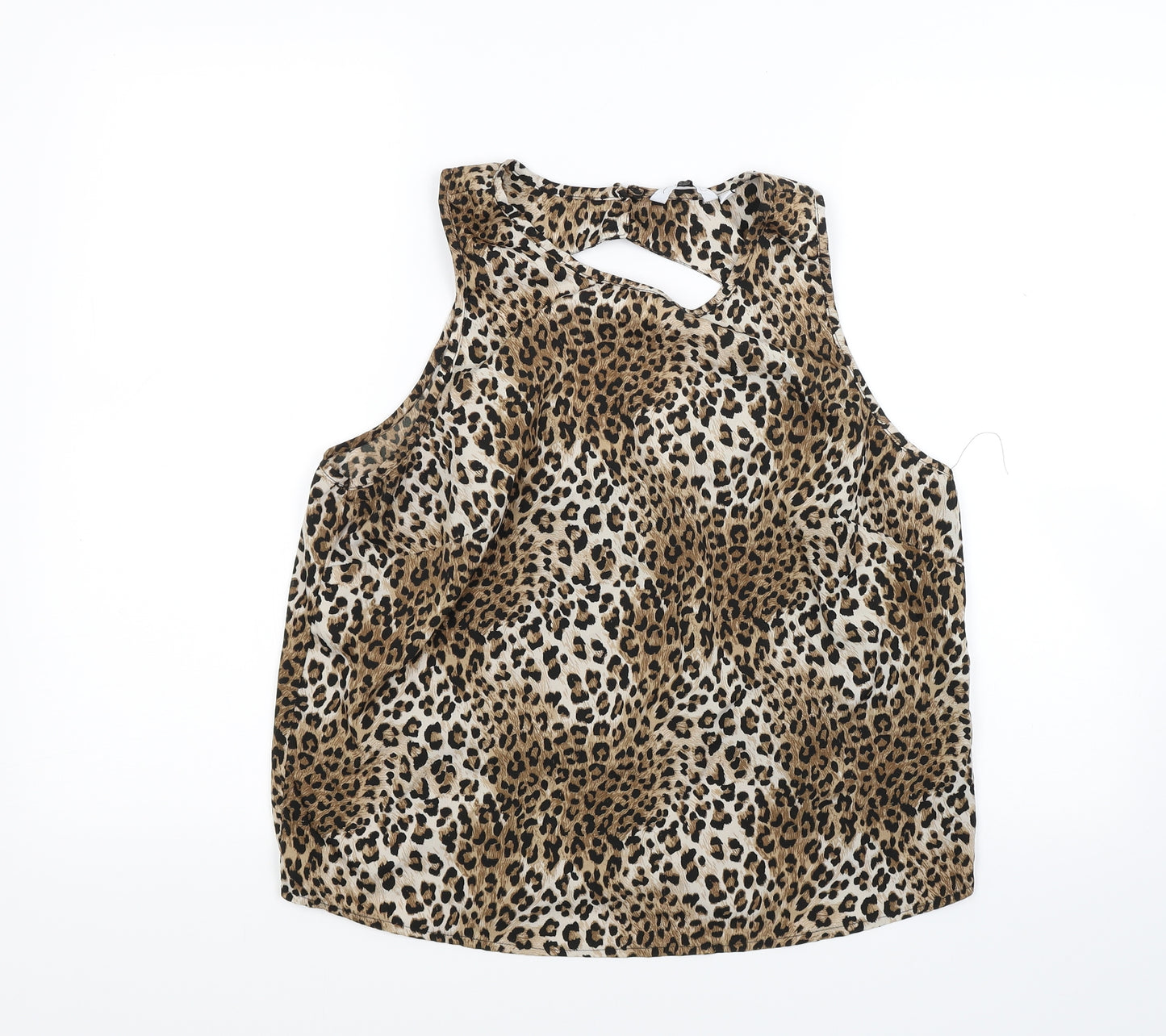 New Look Womens Brown Animal Print  Camisole Blouse Size 14