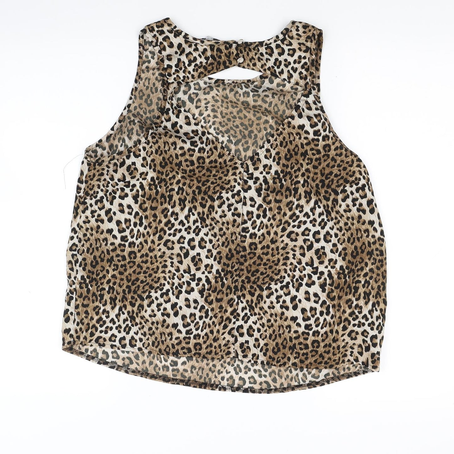 New Look Womens Brown Animal Print  Camisole Blouse Size 14
