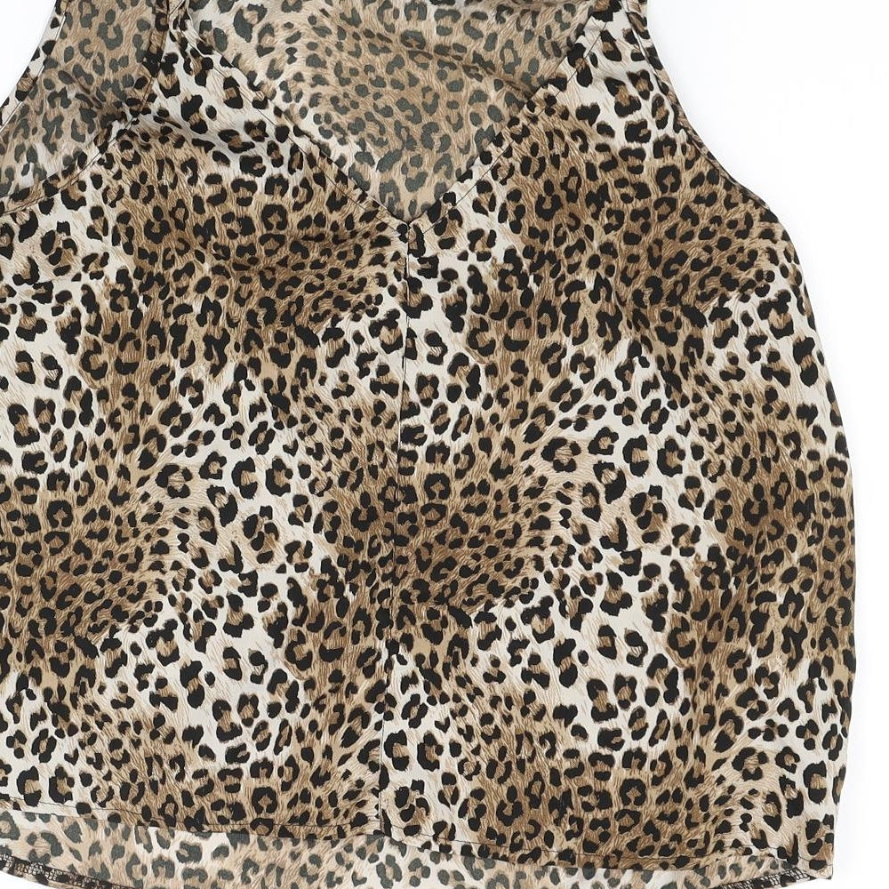 New Look Womens Brown Animal Print  Camisole Blouse Size 14