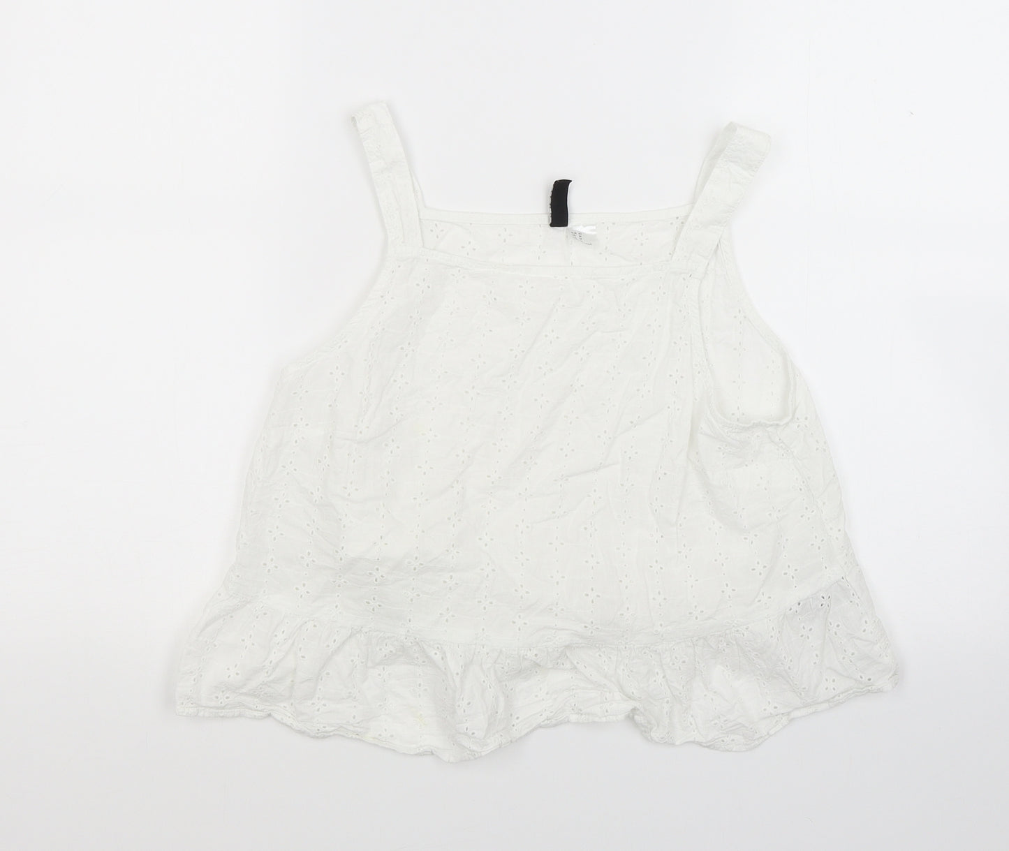 Divided Womens White   Cropped Tank Size 14