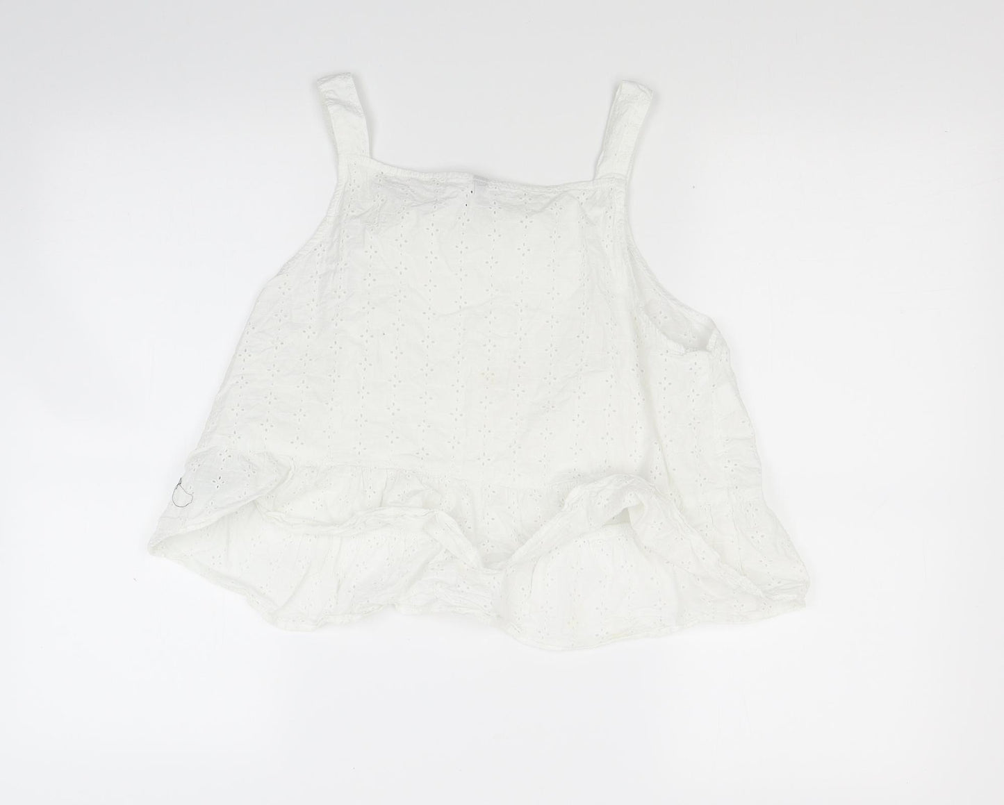 Divided Womens White   Cropped Tank Size 14