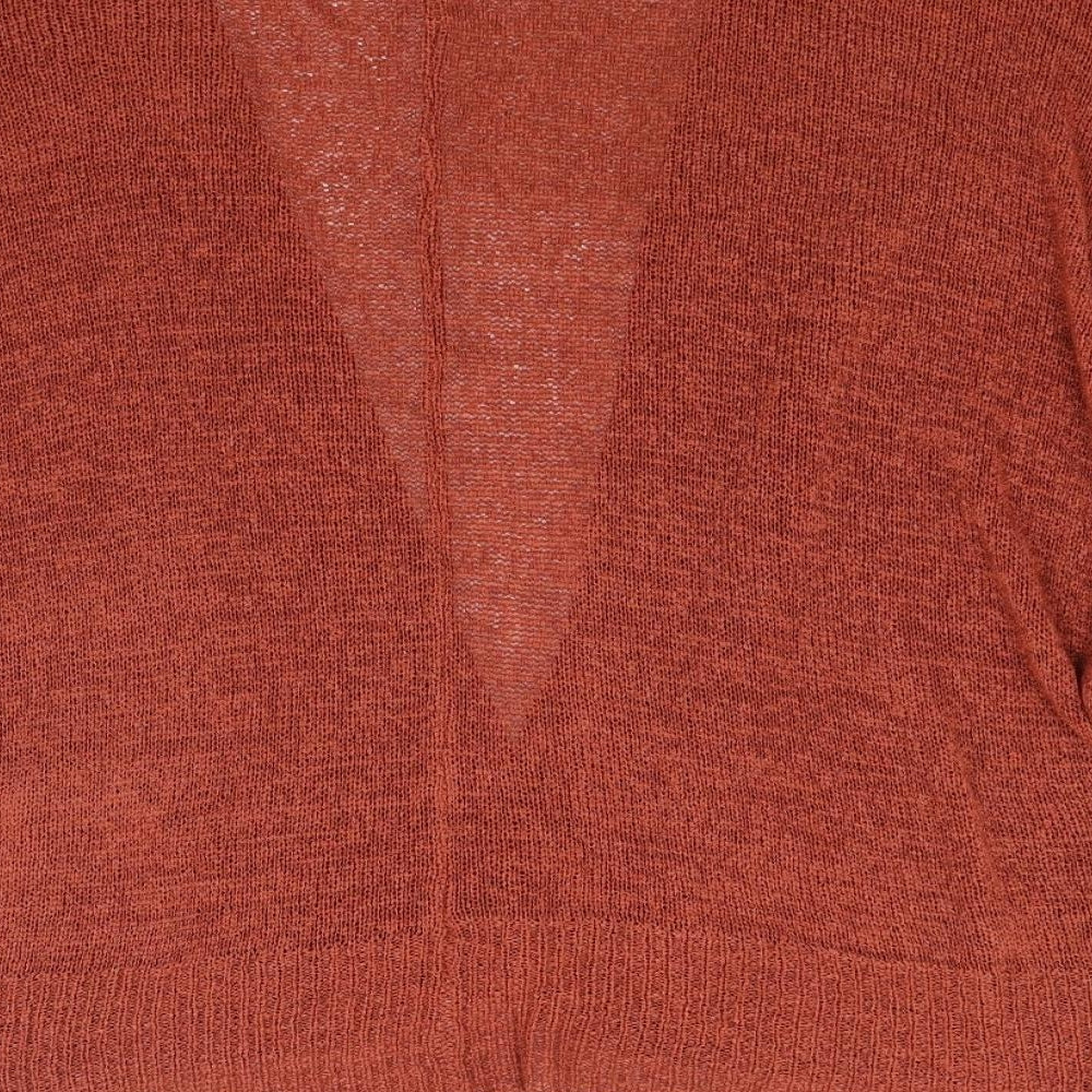 Primark Womens Brown  Knit Wrap Jumper Size S