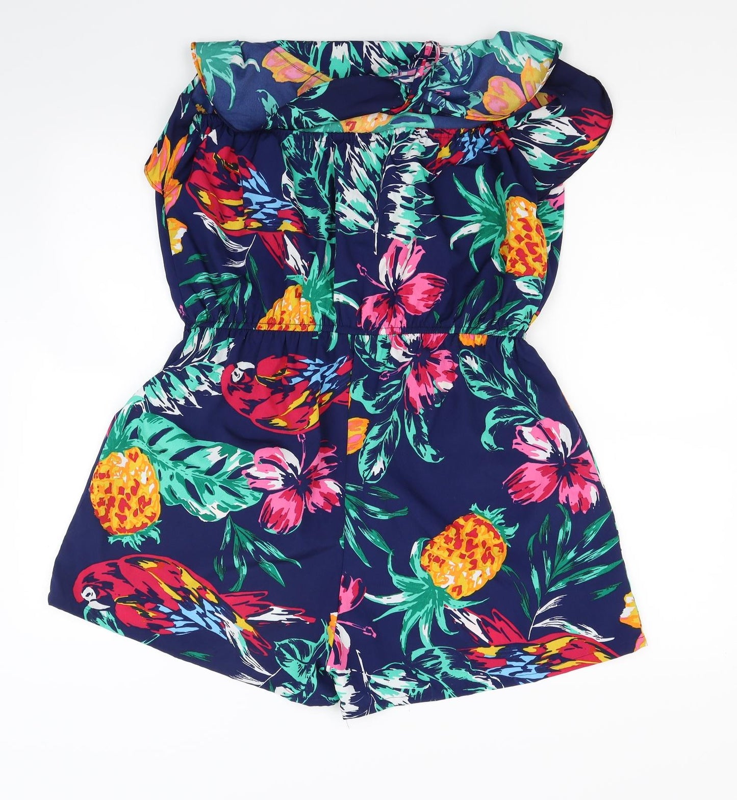 Primark Womens Blue Floral  Shorts One-Piece Size 18