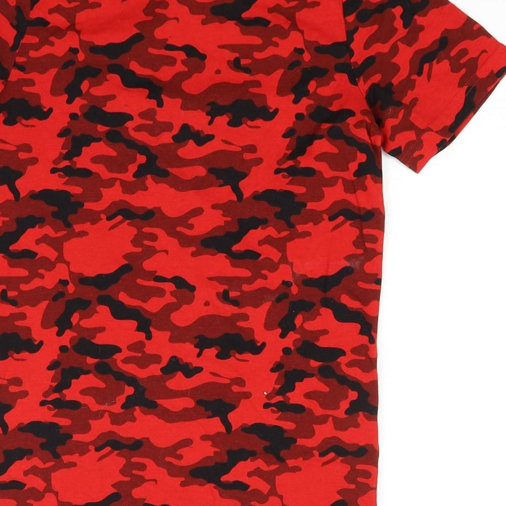F&F Boys Red Camouflage Jersey Basic T-Shirt Size 9-10 Years