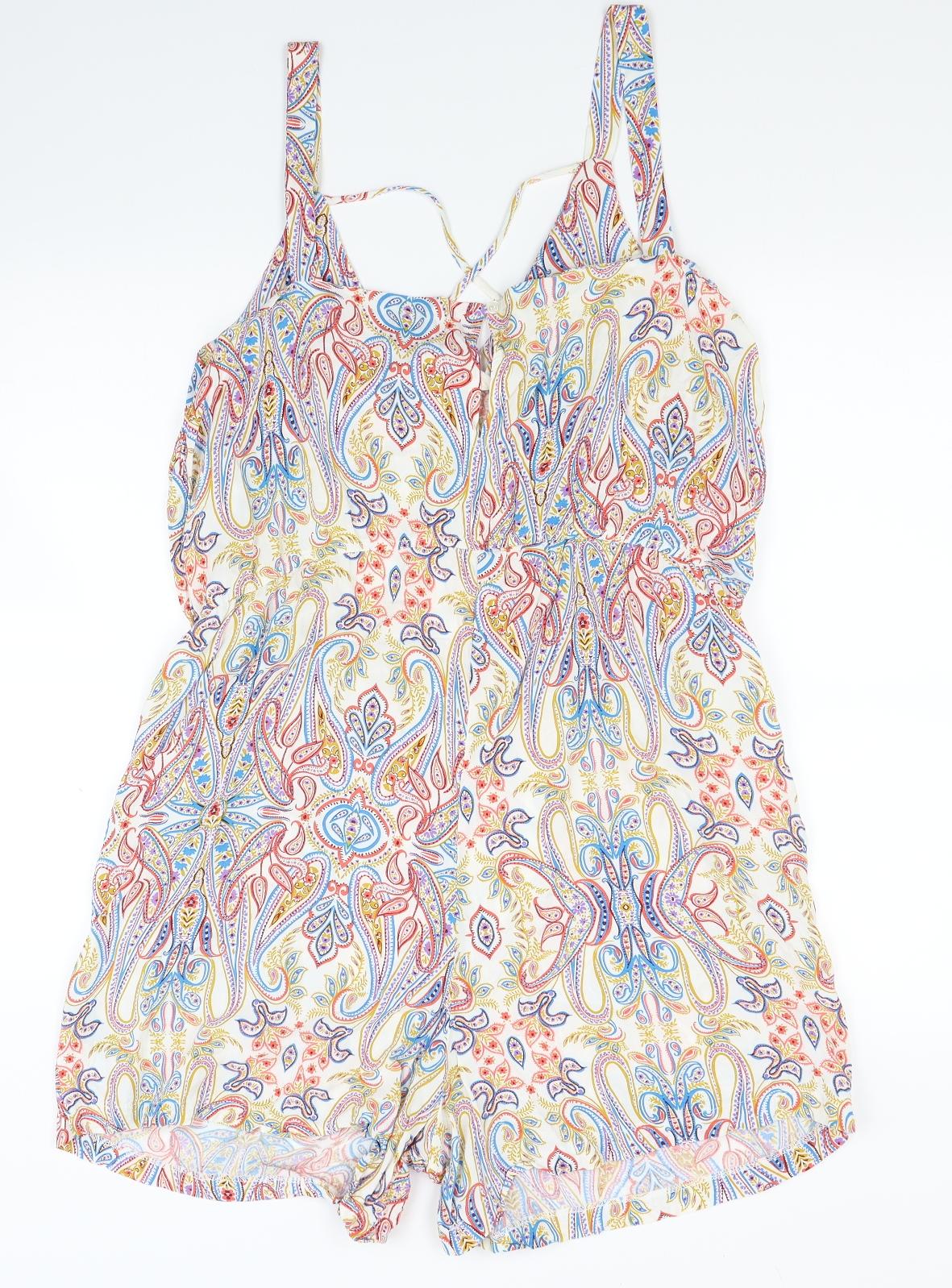 George Womens Multicoloured Paisley  Shorts One-Piece Size 18