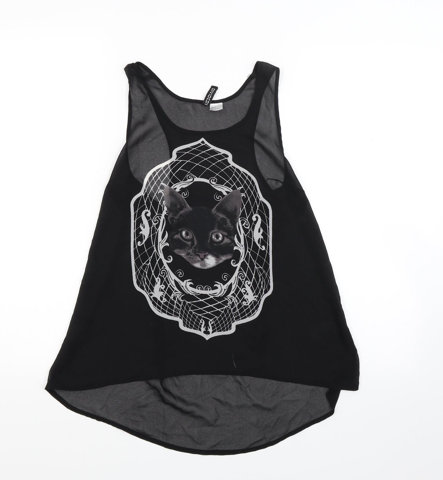 H&M Womens Black   Camisole Tank Size XS  - Cat Face