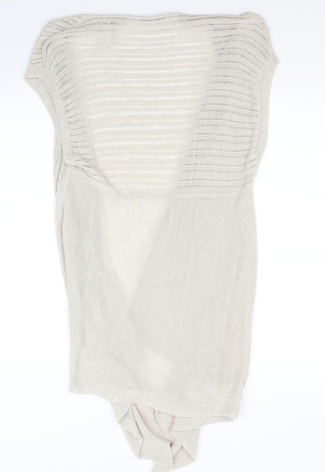 TU Womens Beige  Knit Wrap Jumper Size 16