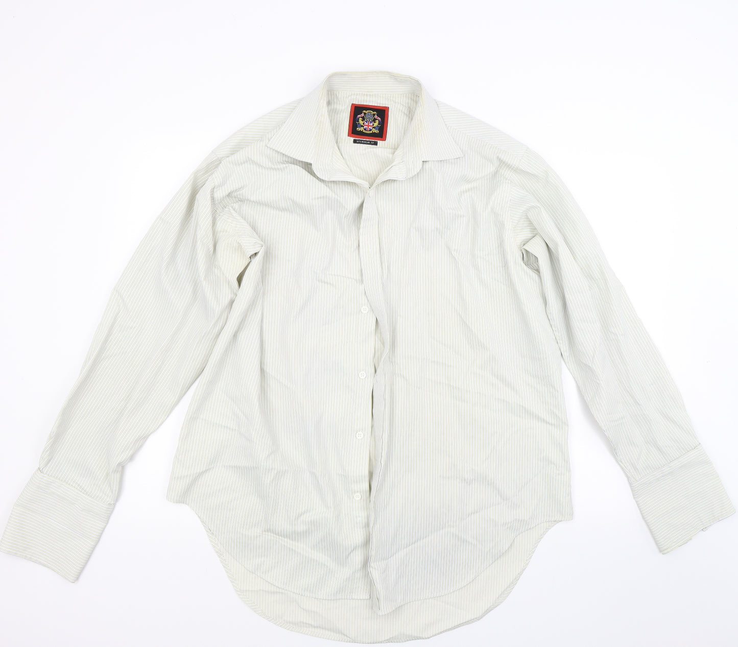 Preworn Mens White Striped   Dress Shirt Size 16.5