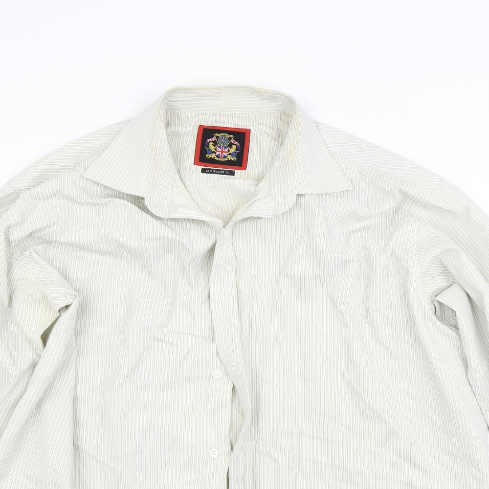 Preworn Mens White Striped   Dress Shirt Size 16.5