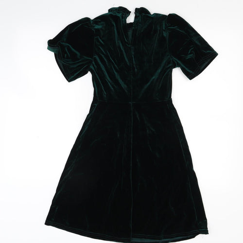Primark Womens Green  Velour A-Line  Size 8