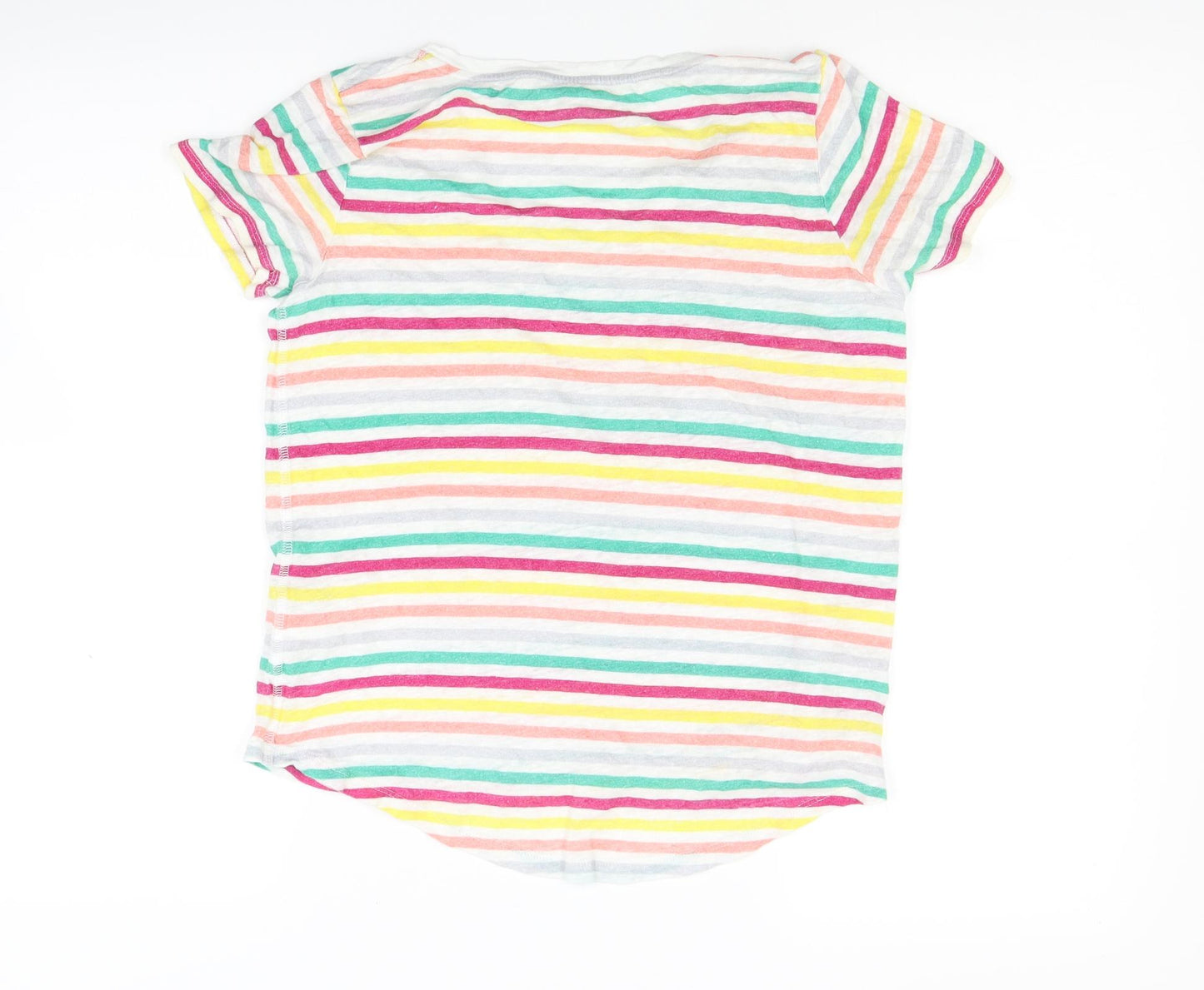 Pure Womens Multicoloured Striped Jersey Basic T-Shirt Size 12