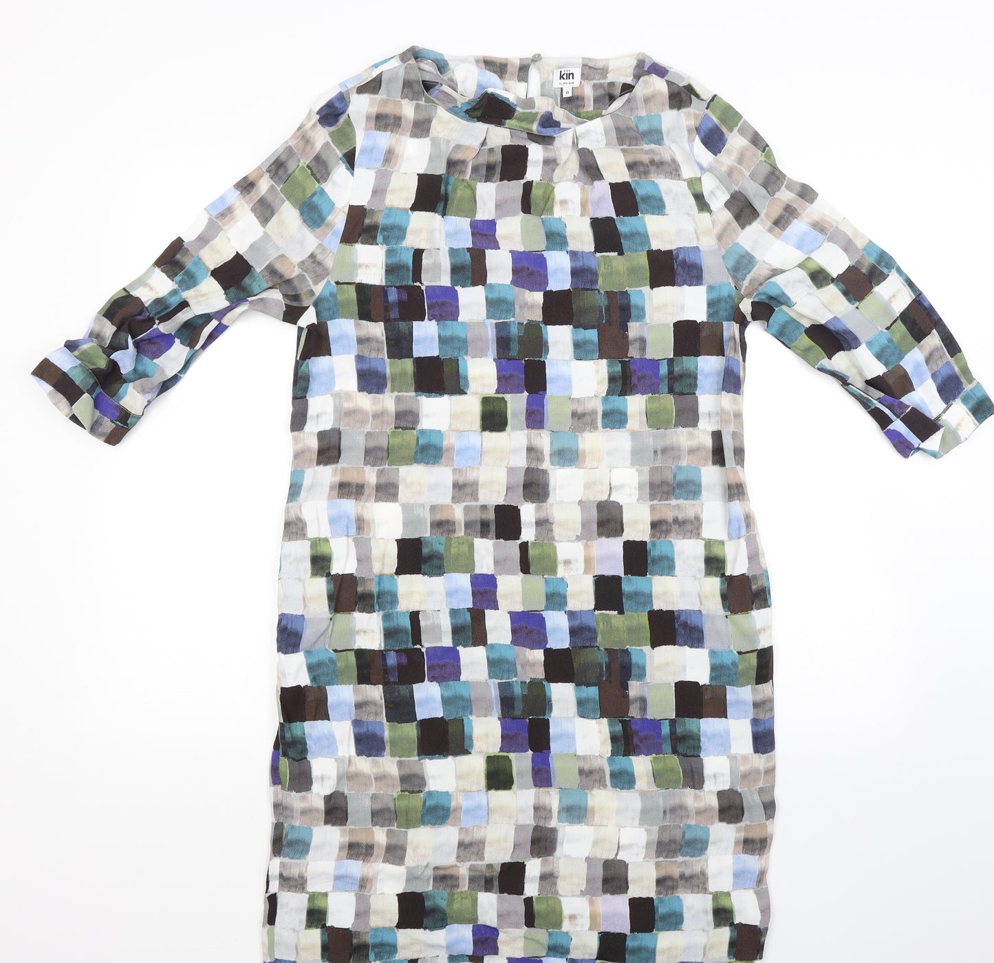 Kin Womens Multicoloured Check  Shirt Dress  Size 10