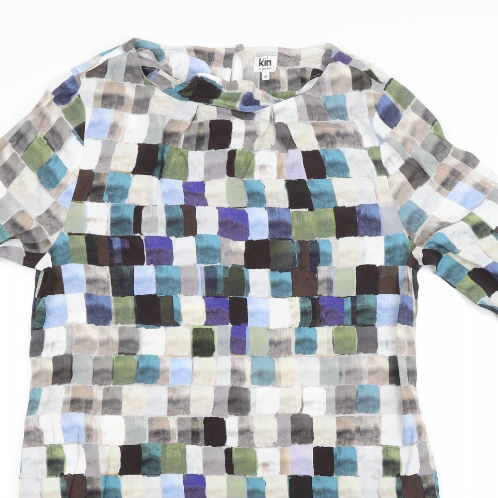 Kin Womens Multicoloured Check  Shirt Dress  Size 10