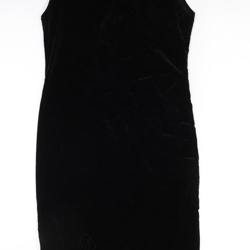 Boohoo Womens Black  Velour Bodycon  Size 8