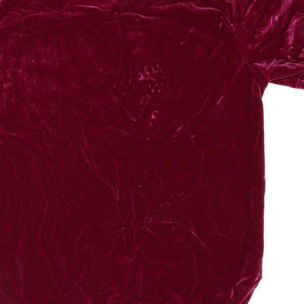 Mackays Womens Red  Velour Basic T-Shirt Size 14