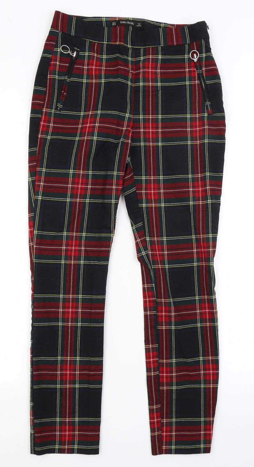 Zara Womens Red Check  Trousers  Size S L24 in
