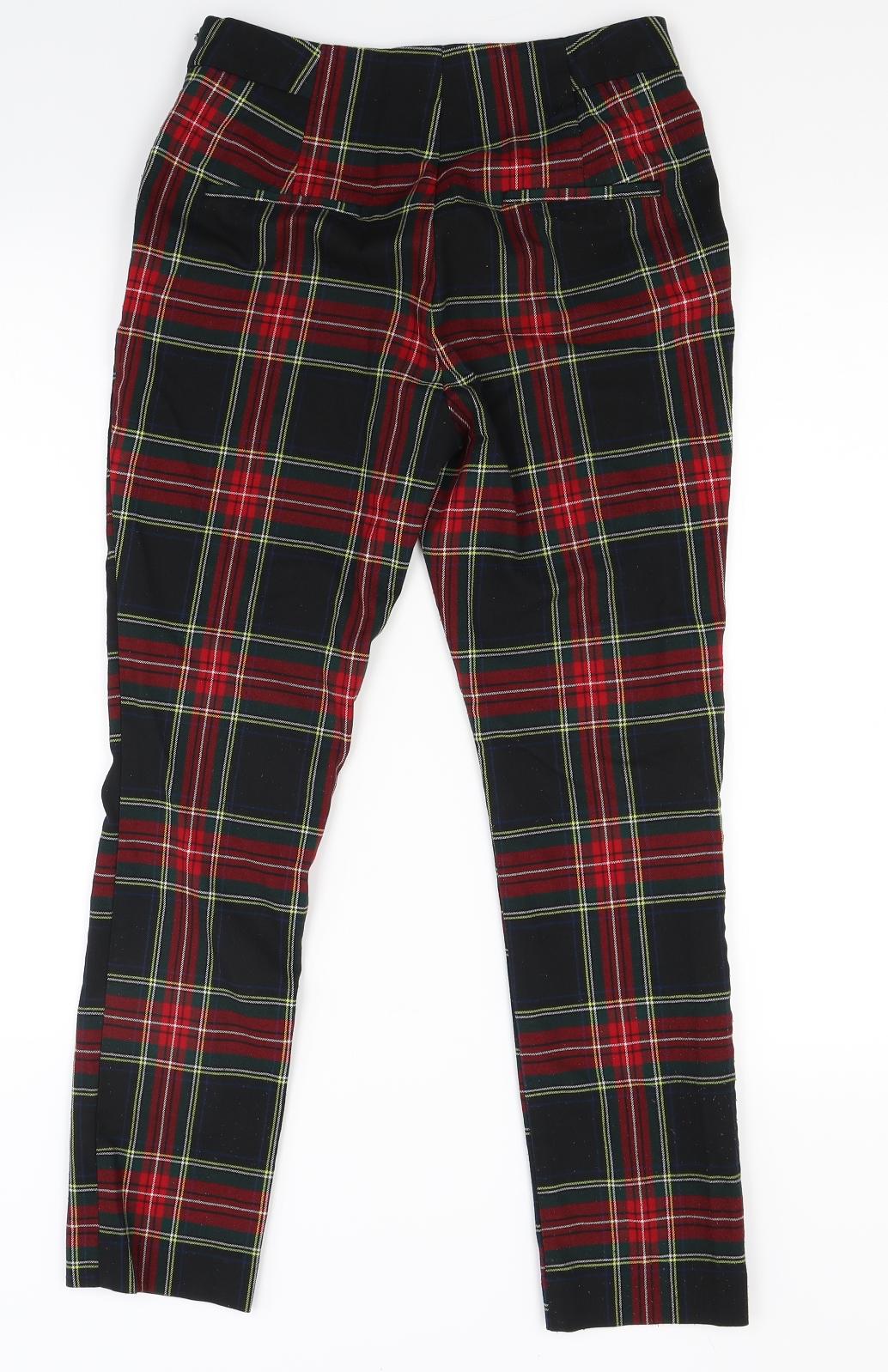 Zara Womens Red Check  Trousers  Size S L24 in