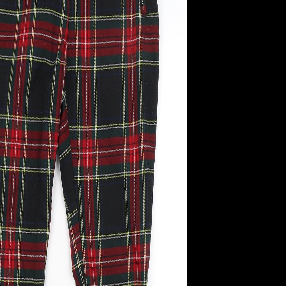 Zara Womens Red Check  Trousers  Size S L24 in