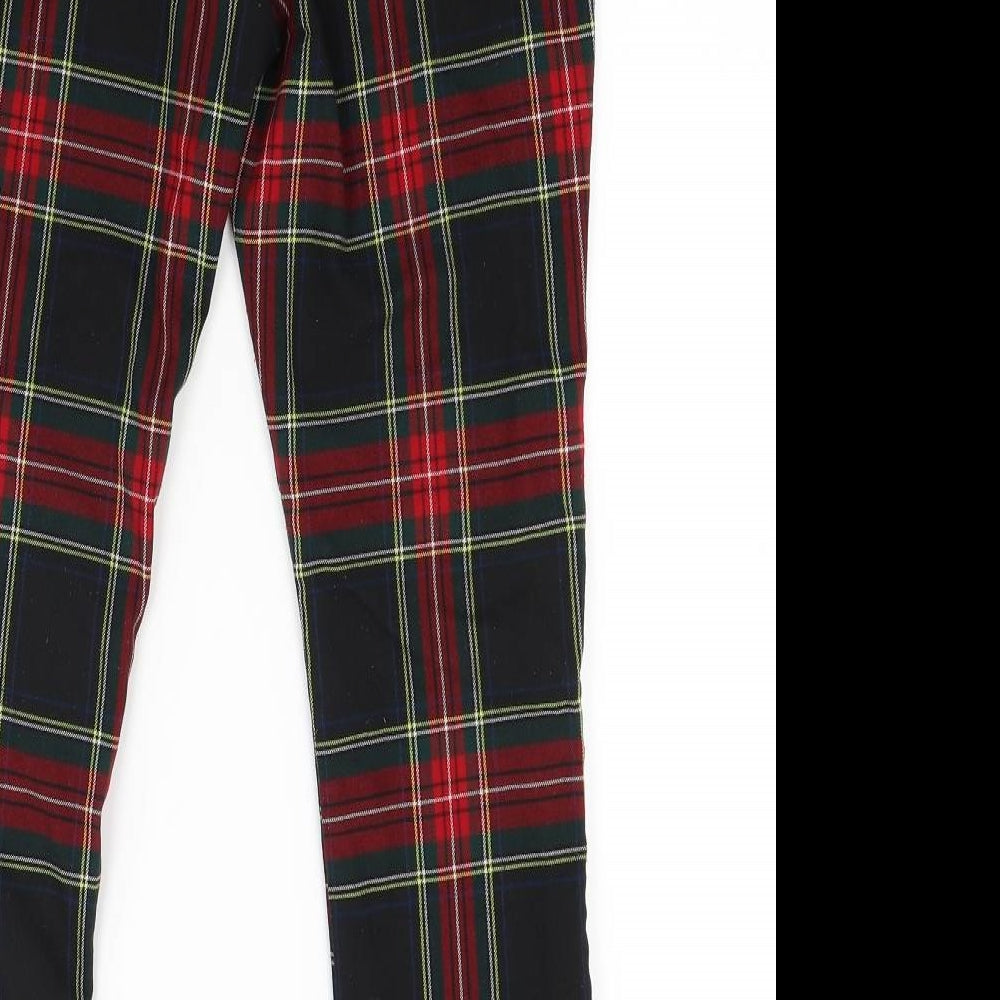 Zara Womens Red Check  Trousers  Size S L24 in