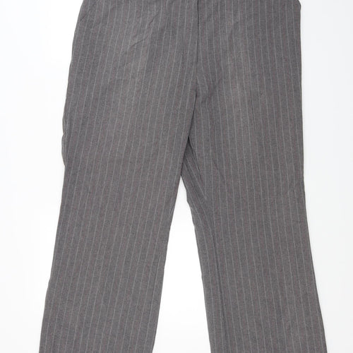 Marks and Spencer Womens Grey Striped  Trousers  Size 18 L27 in