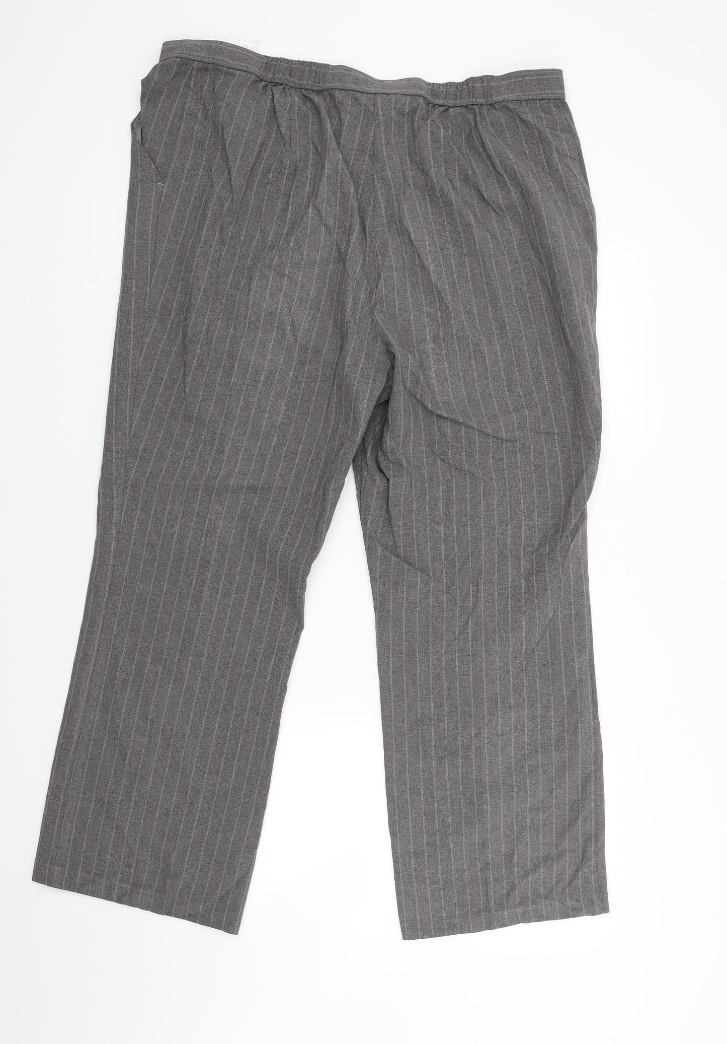 Marks and Spencer Womens Grey Striped  Trousers  Size 18 L27 in