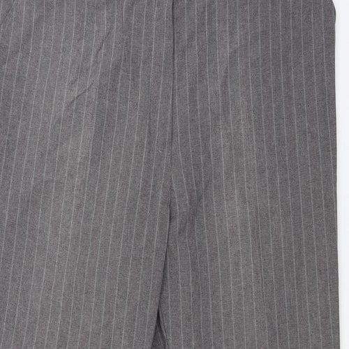 Marks and Spencer Womens Grey Striped  Trousers  Size 18 L27 in