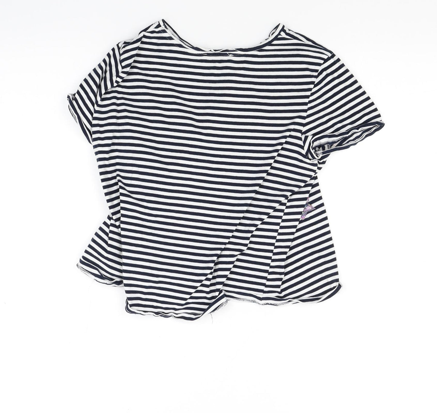 Zara Womens White Striped  Basic T-Shirt Size S