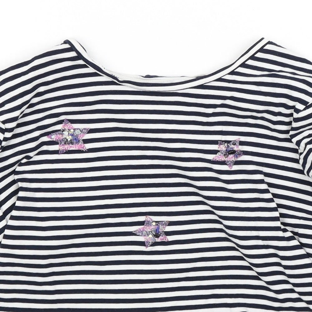 Zara Womens White Striped  Basic T-Shirt Size S