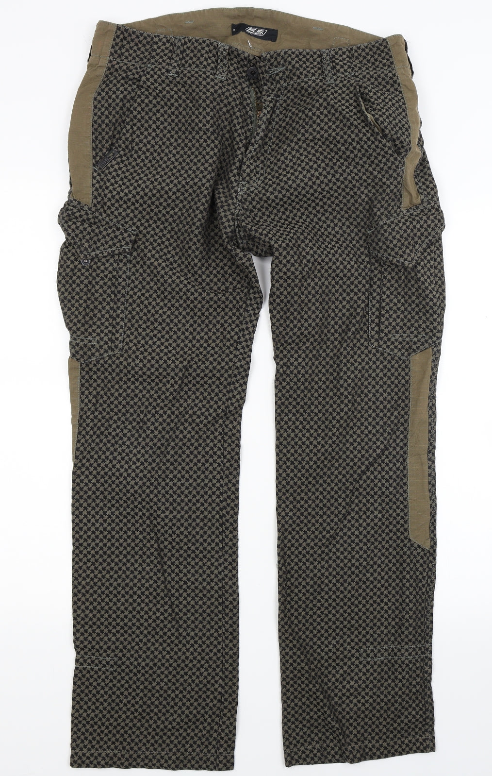55DSL Mens Brown Check  Trousers  Size 32 L29 in