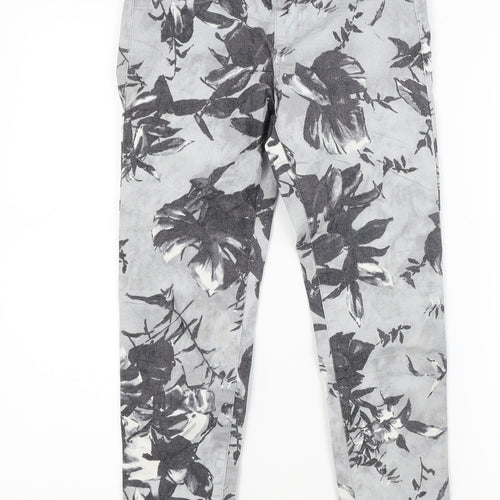 Preworn Womens Grey Floral Denim Jegging Jeans Size S L24 in
