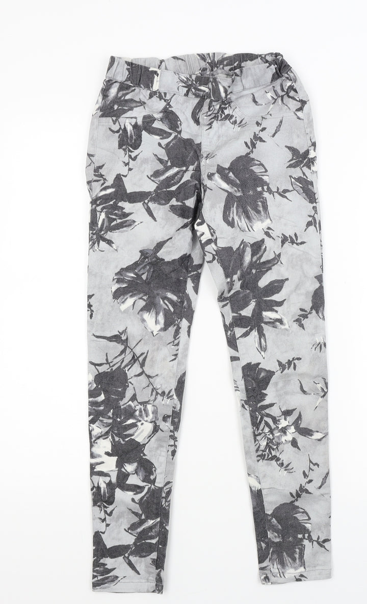 Preworn Womens Grey Floral Denim Jegging Jeans Size S L24 in