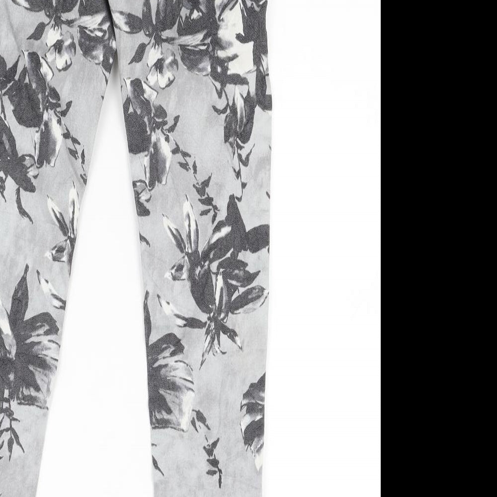 Preworn Womens Grey Floral Denim Jegging Jeans Size S L24 in