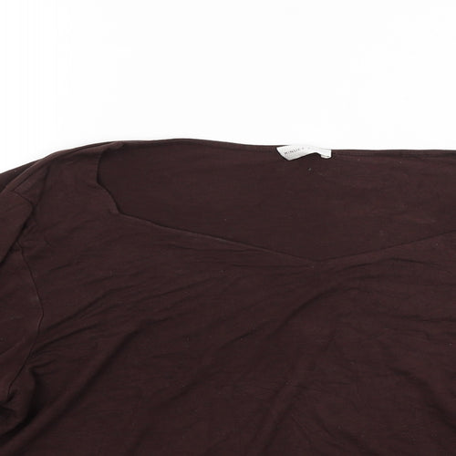 Minuet Womens Brown  Jersey Basic T-Shirt Size L