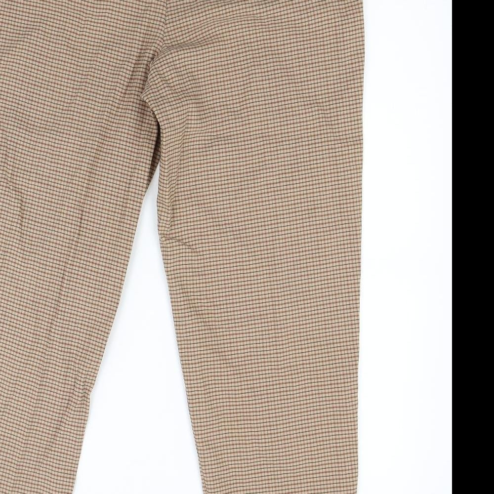 Collection Womens Brown Check  Trousers  Size 28 in L25 in