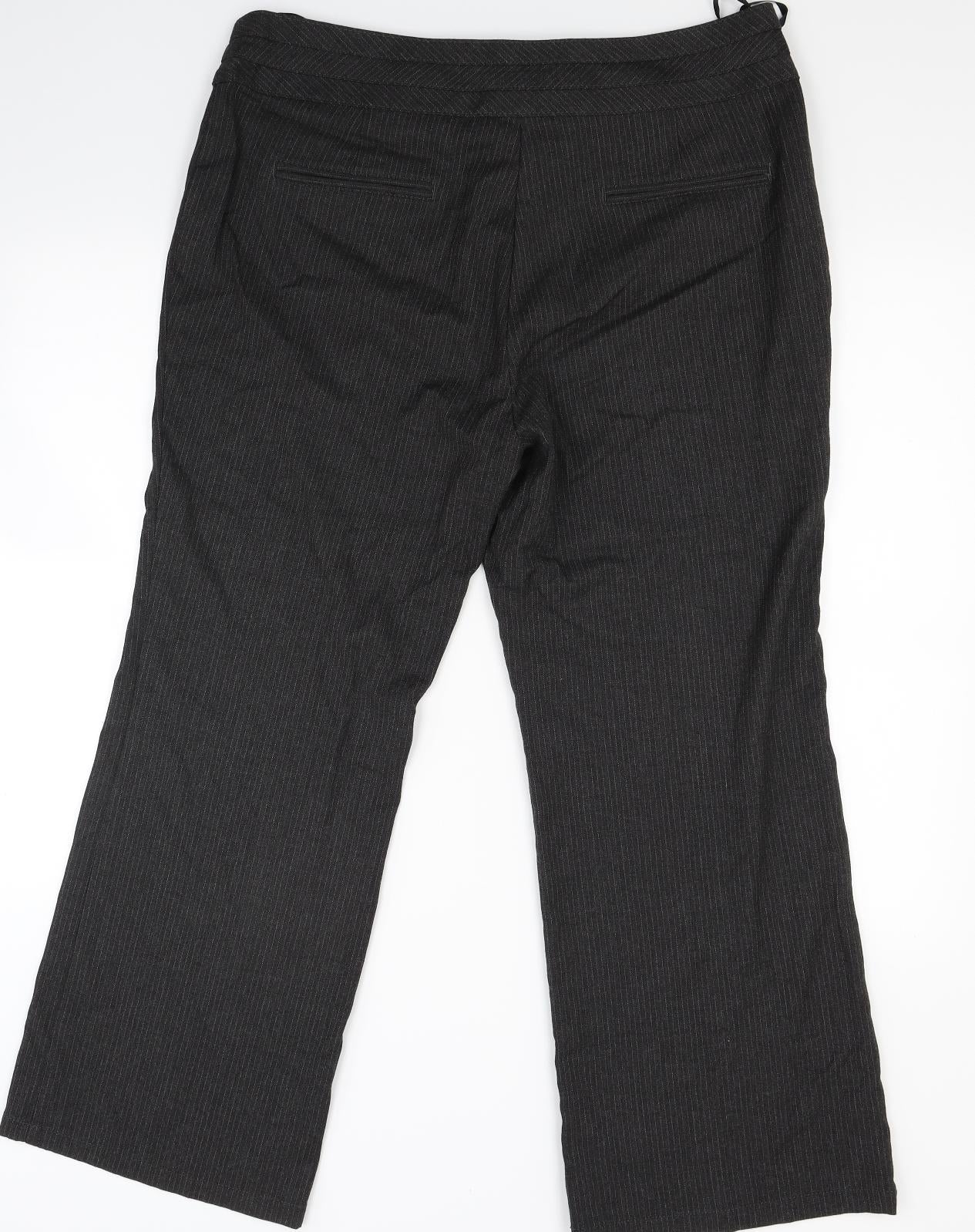 Peruna Womens Grey Striped  Trousers  Size 18 L26 in